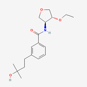 molecular formula C18H27NO4 B5546588 N-[(3S*,4R*)-4-乙氧基四氢-3-呋喃基]-3-(3-羟基-3-甲基丁基)苯甲酰胺 