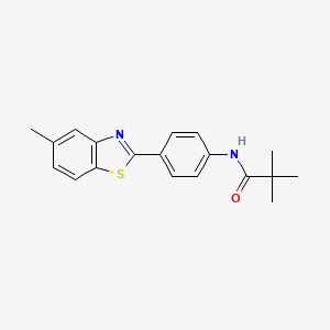 molecular formula C19H20N2OS B5546593 2,2-dimethyl-N-[4-(5-methyl-1,3-benzothiazol-2-yl)phenyl]propanamide 