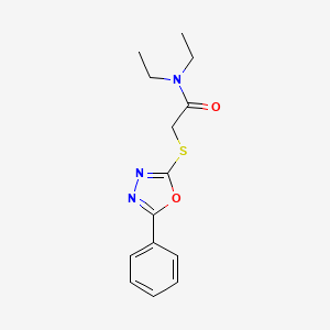molecular formula C14H17N3O2S B5546616 N,N-二乙基-2-[(5-苯基-1,3,4-恶二唑-2-基)硫基]乙酰胺 