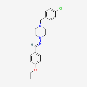 molecular formula C20H24ClN3O B5546621 4-(4-chlorobenzyl)-N-(4-ethoxybenzylidene)-1-piperazinamine 