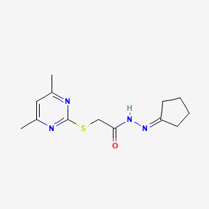 molecular formula C13H18N4OS B5546633 N'-cyclopentylidene-2-[(4,6-dimethyl-2-pyrimidinyl)thio]acetohydrazide 