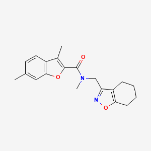 molecular formula C20H22N2O3 B5546652 N,3,6-trimethyl-N-(4,5,6,7-tetrahydro-1,2-benzisoxazol-3-ylmethyl)-1-benzofuran-2-carboxamide 
