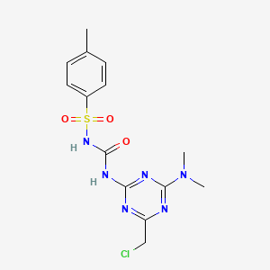 molecular formula C14H17ClN6O3S B5546660 N-({[4-(chloromethyl)-6-(dimethylamino)-1,3,5-triazin-2-yl]amino}carbonyl)-4-methylbenzenesulfonamide 