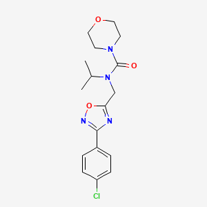 molecular formula C17H21ClN4O3 B5546665 N-{[3-(4-chlorophenyl)-1,2,4-oxadiazol-5-yl]methyl}-N-isopropyl-4-morpholinecarboxamide 