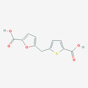 molecular formula C11H8O5S B5546667 5-[(5-carboxy-2-thienyl)methyl]-2-furoic acid 