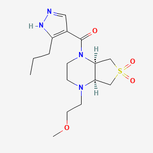 (4aR*,7aS*)-1-(2-methoxyethyl)-4-[(3-propyl-1H-pyrazol-4-yl)carbonyl]octahydrothieno[3,4-b]pyrazine 6,6-dioxide