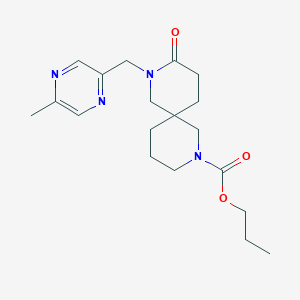 molecular formula C19H28N4O3 B5546698 propyl 8-[(5-methyl-2-pyrazinyl)methyl]-9-oxo-2,8-diazaspiro[5.5]undecane-2-carboxylate 