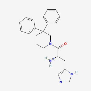 molecular formula C23H26N4O B5546729 [(1S)-2-(3,3-diphenyl-1-piperidinyl)-1-(1H-imidazol-4-ylmethyl)-2-oxoethyl]amine dihydrochloride 