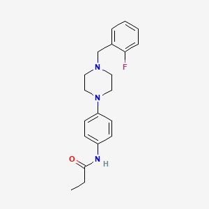 molecular formula C20H24FN3O B5546739 N-{4-[4-(2-氟苄基)-1-哌嗪基]苯基}丙酰胺 