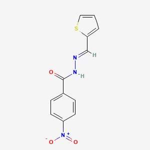 molecular formula C12H9N3O3S B5546778 4-nitro-N'-(2-thienylmethylene)benzohydrazide 