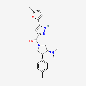 molecular formula C22H26N4O2 B5546784 (3S*,4R*)-N,N-dimethyl-1-{[3-(5-methyl-2-furyl)-1H-pyrazol-5-yl]carbonyl}-4-(4-methylphenyl)pyrrolidin-3-amine 