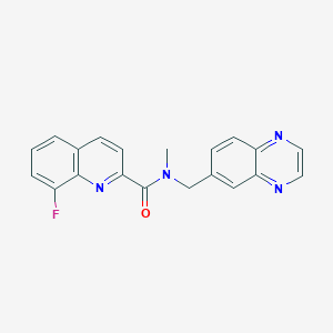 molecular formula C20H15FN4O B5546788 8-fluoro-N-methyl-N-(6-quinoxalinylmethyl)-2-quinolinecarboxamide 