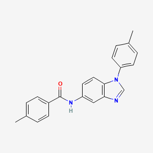 molecular formula C22H19N3O B5546808 4-methyl-N-[1-(4-methylphenyl)-1H-benzimidazol-5-yl]benzamide 