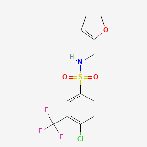 molecular formula C12H9ClF3NO3S B5546815 4-chloro-N-(2-furylmethyl)-3-(trifluoromethyl)benzenesulfonamide 