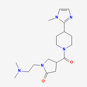 molecular formula C18H29N5O2 B5546819 1-[2-(二甲氨基)乙基]-4-{[4-(1-甲基-1H-咪唑-2-基)-1-哌啶基]羰基}-2-吡咯烷酮 