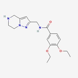 molecular formula C18H24N4O3 B5546833 3,4-diethoxy-N-(4,5,6,7-tetrahydropyrazolo[1,5-a]pyrazin-2-ylmethyl)benzamide hydrochloride 