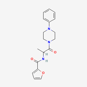 molecular formula C18H21N3O3 B5546854 N-[1-methyl-2-oxo-2-(4-phenyl-1-piperazinyl)ethyl]-2-furamide 