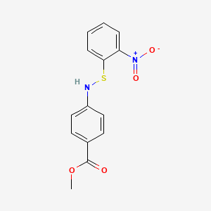 molecular formula C14H12N2O4S B5546862 4-{[(2-硝基苯基)硫代]氨基}苯甲酸甲酯 