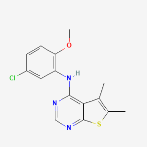 molecular formula C15H14ClN3OS B5546865 N-(5-氯-2-甲氧基苯基)-5,6-二甲基噻吩并[2,3-d]嘧啶-4-胺 