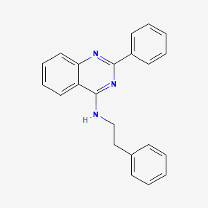 molecular formula C22H19N3 B5546871 2-苯基-N-(2-苯乙基)-4-喹唑啉胺 