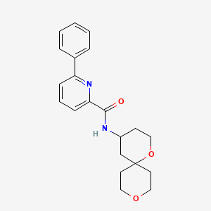molecular formula C21H24N2O3 B5546879 N-1,9-二氧杂螺[5.5]十一烷-4-基-6-苯基吡啶-2-甲酰胺 