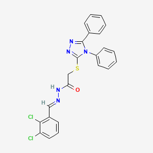 molecular formula C23H17Cl2N5OS B5546923 N'-(2,3-二氯苄叉亚甲基)-2-[(4,5-二苯基-4H-1,2,4-三唑-3-基)硫代]乙酰肼 