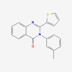 molecular formula C19H14N2OS B5546935 3-(3-甲苯基)-2-(2-噻吩基)-4(3H)-喹唑啉酮 