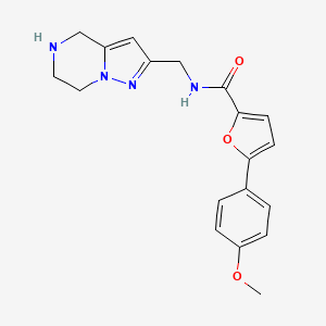 molecular formula C19H20N4O3 B5546946 5-(4-methoxyphenyl)-N-(4,5,6,7-tetrahydropyrazolo[1,5-a]pyrazin-2-ylmethyl)-2-furamide hydrochloride 