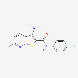 molecular formula C16H14ClN3OS B5546953 3-amino-N-(4-chlorophenyl)-4,6-dimethylthieno[2,3-b]pyridine-2-carboxamide 