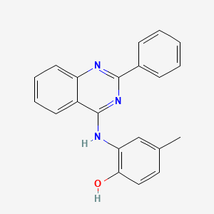 molecular formula C21H17N3O B5546956 4-methyl-2-[(2-phenyl-4-quinazolinyl)amino]phenol 