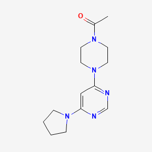 molecular formula C14H21N5O B5546996 4-(4-acetyl-1-piperazinyl)-6-(1-pyrrolidinyl)pyrimidine 