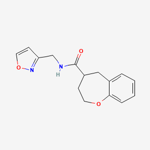 molecular formula C15H16N2O3 B5547002 N-(isoxazol-3-ylmethyl)-2,3,4,5-tetrahydro-1-benzoxepine-4-carboxamide 