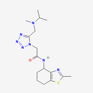 molecular formula C16H25N7OS B5547015 2-(5-{[isopropyl(methyl)amino]methyl}-1H-tetrazol-1-yl)-N-(2-methyl-4,5,6,7-tetrahydro-1,3-benzothiazol-4-yl)acetamide 