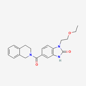 molecular formula C21H23N3O3 B5547023 5-(3,4-dihydroisoquinolin-2(1H)-ylcarbonyl)-1-(2-ethoxyethyl)-1,3-dihydro-2H-benzimidazol-2-one 