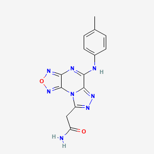 molecular formula C14H12N8O2 B5547028 2-{5-[(4-甲苯基)氨基][1,2,5]恶二唑并[3,4-e][1,2,4]三唑并[4,3-a]吡嗪-8-基}乙酰胺 