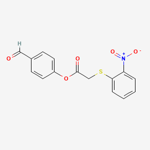 molecular formula C15H11NO5S B5547032 4-formylphenyl [(2-nitrophenyl)thio]acetate 