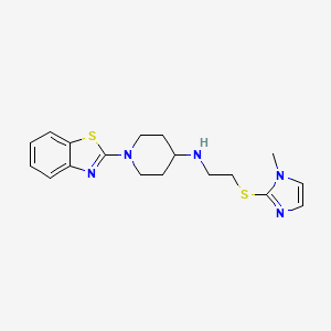 molecular formula C18H23N5S2 B5547044 1-(1,3-benzothiazol-2-yl)-N-{2-[(1-methyl-1H-imidazol-2-yl)thio]ethyl}piperidin-4-amine 