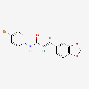 molecular formula C16H12BrNO3 B5547050 3-(1,3-苯并二氧杂环-5-基)-N-(4-溴苯基)丙烯酰胺 