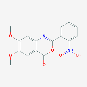 molecular formula C16H12N2O6 B5547065 6,7-二甲氧基-2-(2-硝基苯基)-4H-3,1-苯并恶嗪-4-酮 