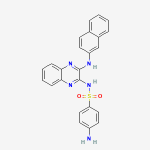 molecular formula C24H19N5O2S B5547075 4-amino-N-[3-(2-naphthylamino)-2-quinoxalinyl]benzenesulfonamide 