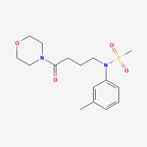 molecular formula C16H24N2O4S B5547076 N-(3-methylphenyl)-N-[4-(4-morpholinyl)-4-oxobutyl]methanesulfonamide 