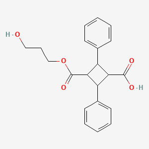 molecular formula C21H22O5 B5547085 3-[(3-hydroxypropoxy)carbonyl]-2,4-diphenylcyclobutanecarboxylic acid 