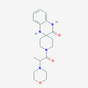 molecular formula C19H26N4O3 B5547103 1-[2-(4-morpholinyl)propanoyl]-1',4'-dihydro-3'H-spiro[piperidine-4,2'-quinoxalin]-3'-one 