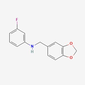 molecular formula C14H12FNO2 B5547125 (1,3-benzodioxol-5-ylmethyl)(3-fluorophenyl)amine 