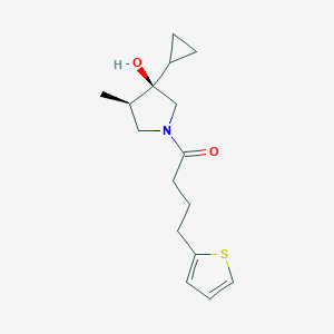 molecular formula C16H23NO2S B5547144 (3R*,4R*)-3-环丙基-4-甲基-1-[4-(2-噻吩基)丁酰基]吡咯烷-3-醇 