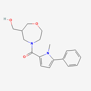molecular formula C18H22N2O3 B5547149 {4-[(1-methyl-5-phenyl-1H-pyrrol-2-yl)carbonyl]-1,4-oxazepan-6-yl}methanol 