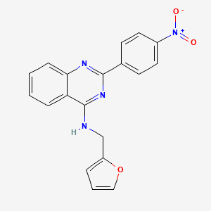molecular formula C19H14N4O3 B5547151 N-(2-呋喃甲基)-2-(4-硝基苯基)-4-喹唑啉胺 