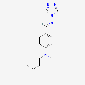 molecular formula C15H21N5 B5547152 N-{4-[methyl(3-methylbutyl)amino]benzylidene}-4H-1,2,4-triazol-4-amine 