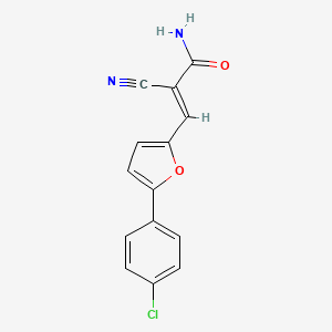 molecular formula C14H9ClN2O2 B5547153 3-[5-(4-氯苯基)-2-呋喃基]-2-氰基丙烯酰胺 