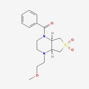 molecular formula C16H22N2O4S B5547161 (4aS*,7aR*)-1-benzoyl-4-(2-methoxyethyl)octahydrothieno[3,4-b]pyrazine 6,6-dioxide 